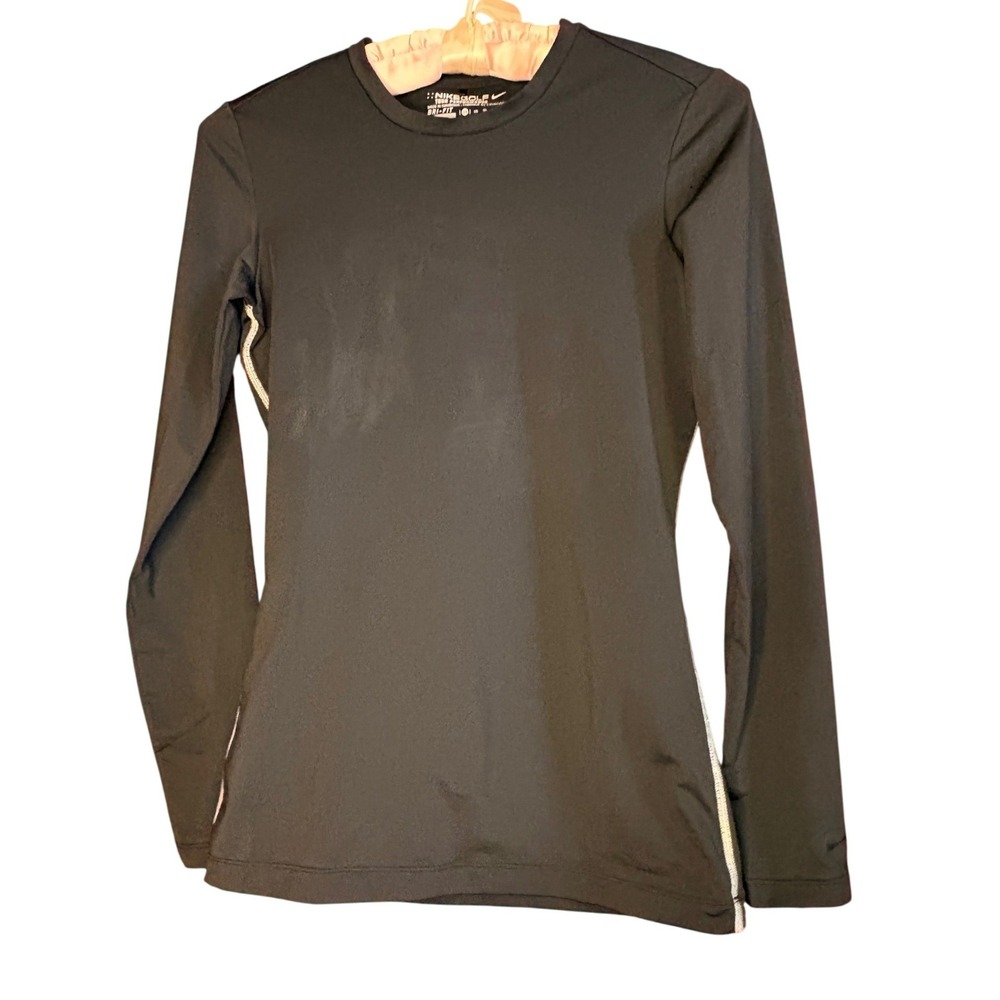 Nike Golf Tour Performance Dri-FIT Long Sleeve Top Black Womens XS Base Layer